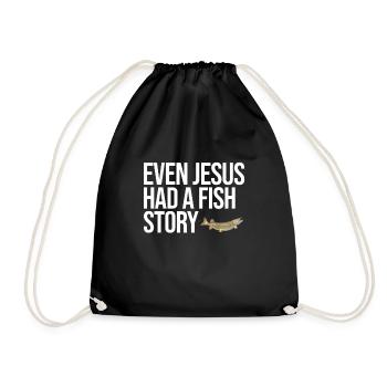 Funny Northern Pike Fishing Freshwater Fish Gift - Drawstring Bag - black - Front