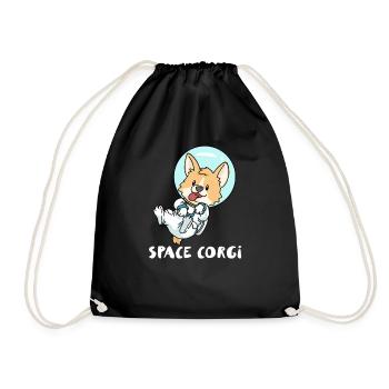 Space Corgi - Turnbeutel - Schwarz - Vorne