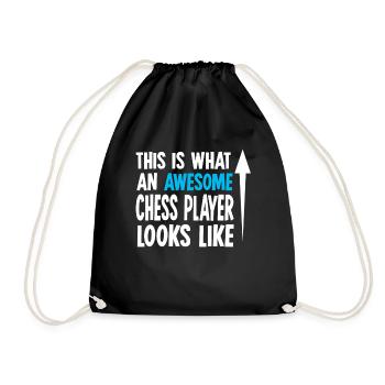 Jeu d'échecs Jeu d'échecs Échiquier Checkerboard Checkmate - Sac de sport léger - noir - Devant