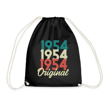 1954 Born Birth Birthday Birthday Gift - Drawstring Bag - black - Front