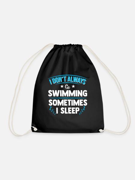 Swimming swimmer swimming sport swimming swim - Drawstring Bag - black