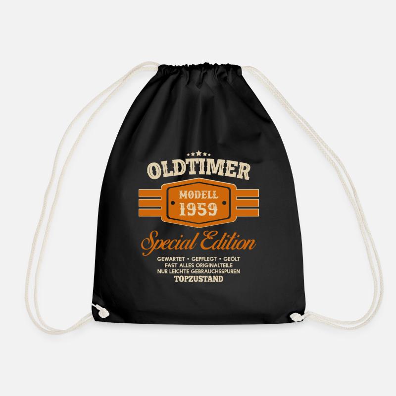 1959 Geboren Geburt Geburtstag Birthday Oldtimer - Turnbeutel - Schwarz