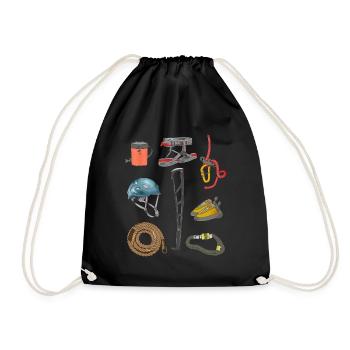 Cadeau gratuit d'un grimpeur de rochers d'escalade - Sac de sport léger - noir - Devant