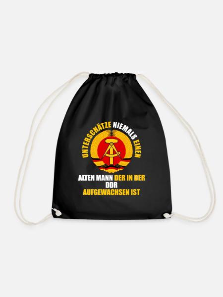 Unterschätz Niemals Alten Mann DDR Ostdeutschland - Turnbeutel - Schwarz