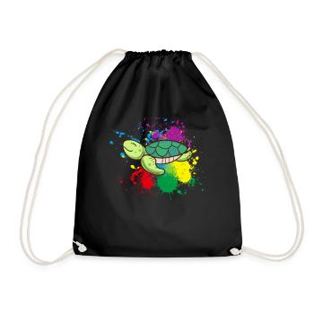 Turtle - Drawstring Bag - black - Front