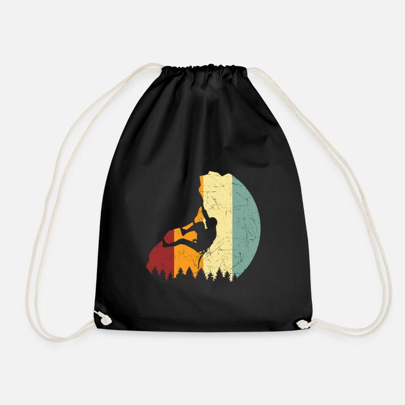 Kletterer Geschenk Bergsteiger Retro Boulder - Turnbeutel - Schwarz