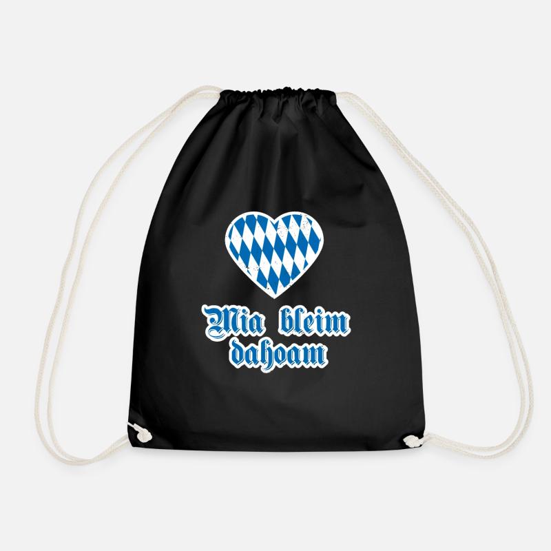 We stay at home saying Mia bleimam heart - Drawstring Bag - black