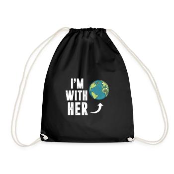 Climate change Environment Sustainable - Drawstring Bag - black - Front
