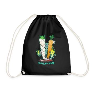 Grass Joint CBD Health Alien Cannabis Funny - Drawstring Bag - black - Front
