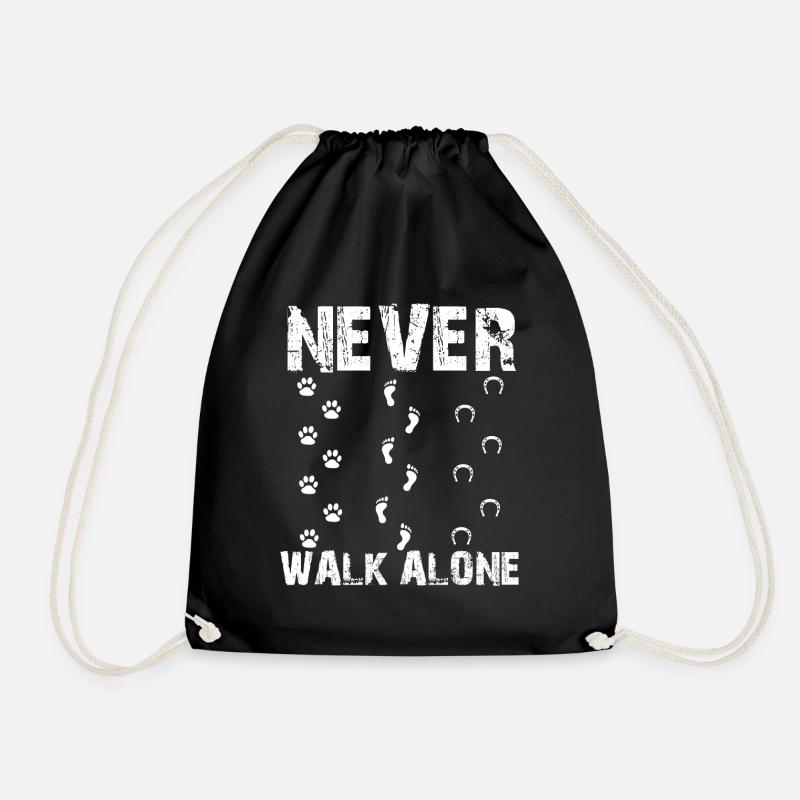 Never Walk Alone - Drawstring Bag - black
