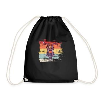 Motorcycle gift for Biker - Drawstring Bag - black - Front