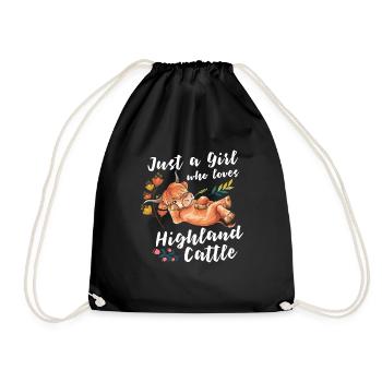 Highland cattle Highland cattle Highland cattle cow - Drawstring Bag - black - Front