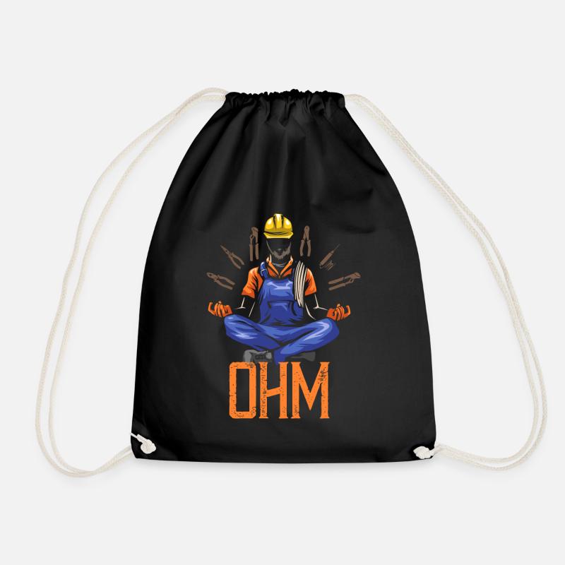 Ohm Meditating Electrician Construction - Turnbeutel - Schwarz
