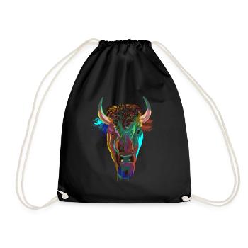 Splash Bison - Turnbeutel - Schwarz - Vorne