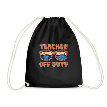 Funny Teacher Off Duty Preschool Teacher - Drawstring Bag - black - Front