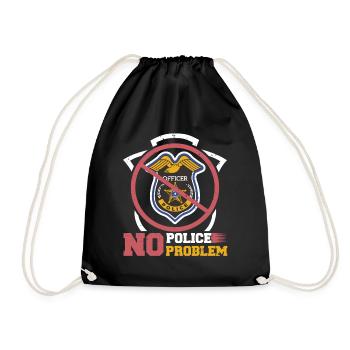 No Police No Problem Anti Police Anti Cop - Turnbeutel - Schwarz - Vorne
