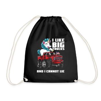 J’aime les gros monster trucks et les licornes - Sac de sport léger - noir - Devant