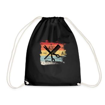 Coiffeur rétro cadeau pour les coiffeurs - Sac de sport léger - noir - Devant