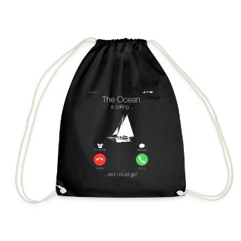 Segelboot Boot Segler Bootsbesitzer Geschenk - Turnbeutel - Schwarz - Vorne