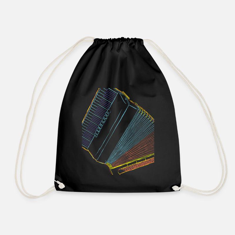 Accordion Gift Idea for musician - Drawstring Bag - black