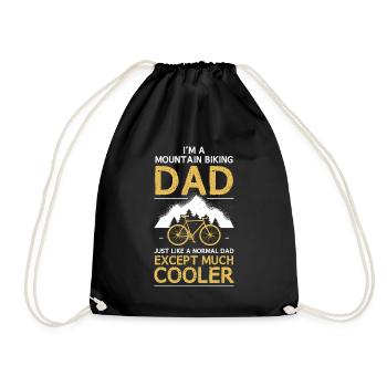 Mountain Biking Dad MTB mountain biker - Drawstring Bag - black - Front