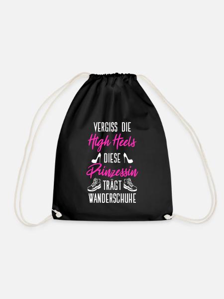 Vergiss High Heels Prinzessin Trägt Wanderung - Turnbeutel - Schwarz