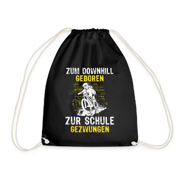 Zum Downhill Geboren MTB Fahrer Mountain Biker - Turnbeutel - Schwarz - Vorne