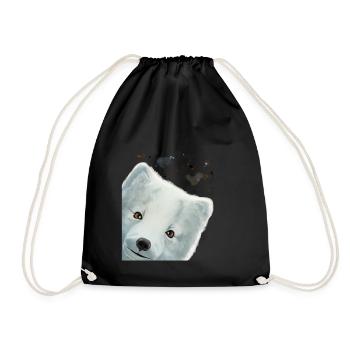Curious Arctic Fox - Drawstring Bag - black - Front