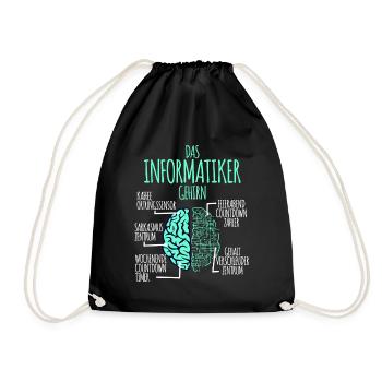 Computer scientist computer science programmer nerd geek - Drawstring Bag - black - Front