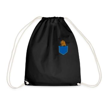 Cadeau de rongeur cobaye Capybara - Sac de sport léger - noir - Devant