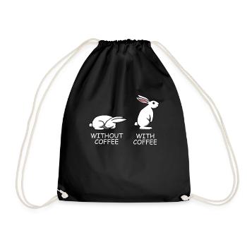 Café Buveur de café Lapin Lapin Lazy Fatigué - Sac de sport léger - noir - Devant