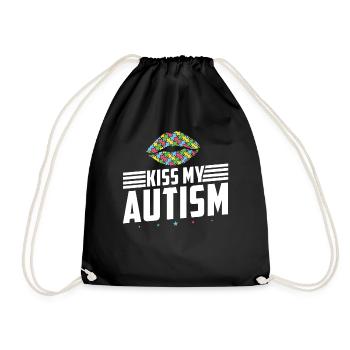 Kiss My Autism Awareness Autism Superhero - Turnbeutel - Schwarz - Vorne