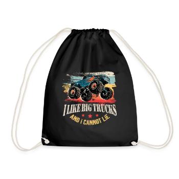 I Like Big Trucks And I Cannot Lie Toddler - Monst - Drawstring Bag - black - Front