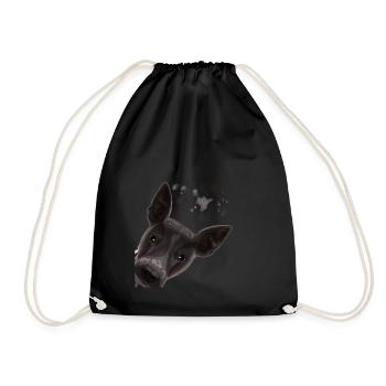 Curieux American Hairless Terrier chien - Sac de sport léger - noir - Devant