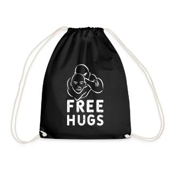 Free Hugs Judo Jiu-Jitsu MMA Martial Arts - Drawstring Bag - black - Front