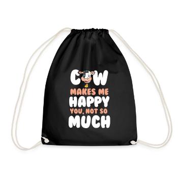 Kuh Milchkuh Landleben Bauernhof Bauer Geschenk - Turnbeutel - Schwarz - Vorne