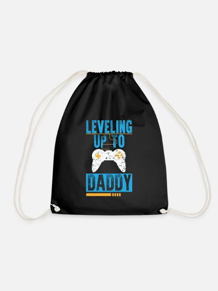 Leveling Up To Daddy I'm Going To Be A Dad To Be - Turnbeutel - Schwarz