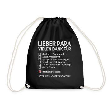 Papa vielen Dank für alles Vatertag Kinder Vater - Turnbeutel - Schwarz - Vorne