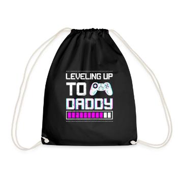 Leveling Up To Daddy I'm Going To Be A Dad To Be - Drawstring Bag - black - Front