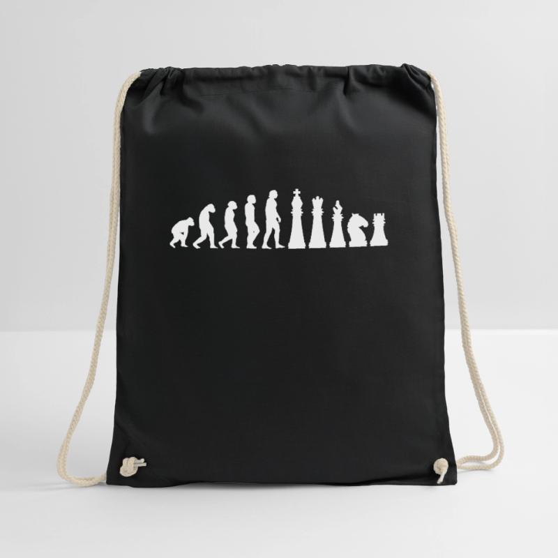 Chess gift chess player evolution checkmate Drawstring Bag