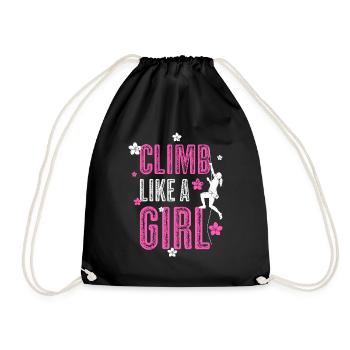 Climbing Bouldering Climb Like A Girl - Drawstring Bag - black - Front