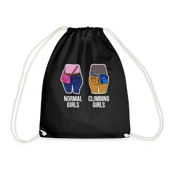 Climbing Bouldering Climbing Girl - Drawstring Bag - black - Front