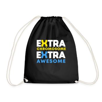 Extra Chromosome Extra Awesome Down Syndrome Aware - Turnbeutel - Schwarz - Vorne