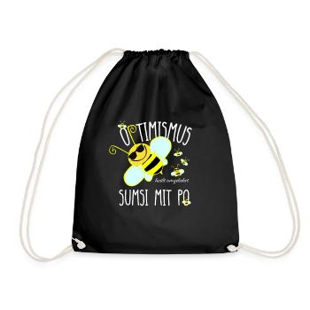Optimismus Sumsi mit Po Imker Bienen Hummel Honig - Turnbeutel - Schwarz - Vorne