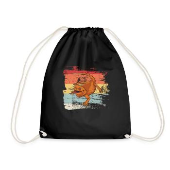 Retro Bearded Dragon - Drawstring Bag - black - Front