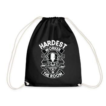 Hardest worker in the room - Drawstring Bag - black - Front