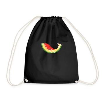 Pastèque baleine baleine melon fruité Été - Sac de sport léger - noir - Devant