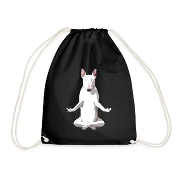 Meditierender Bullterrier Hund - Turnbeutel - Schwarz - Vorne