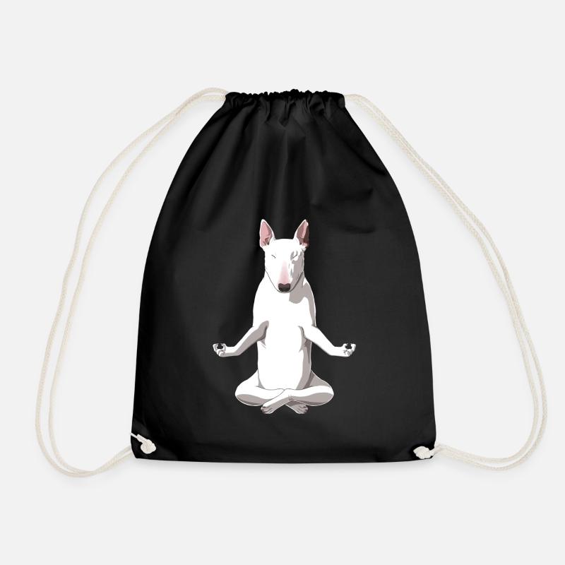 Meditate Bullterrier Dog - Drawstring Bag - black