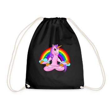 Einhorn LGBT Trend Mädchen Kawaii Geschenk - Turnbeutel - Schwarz - Vorne